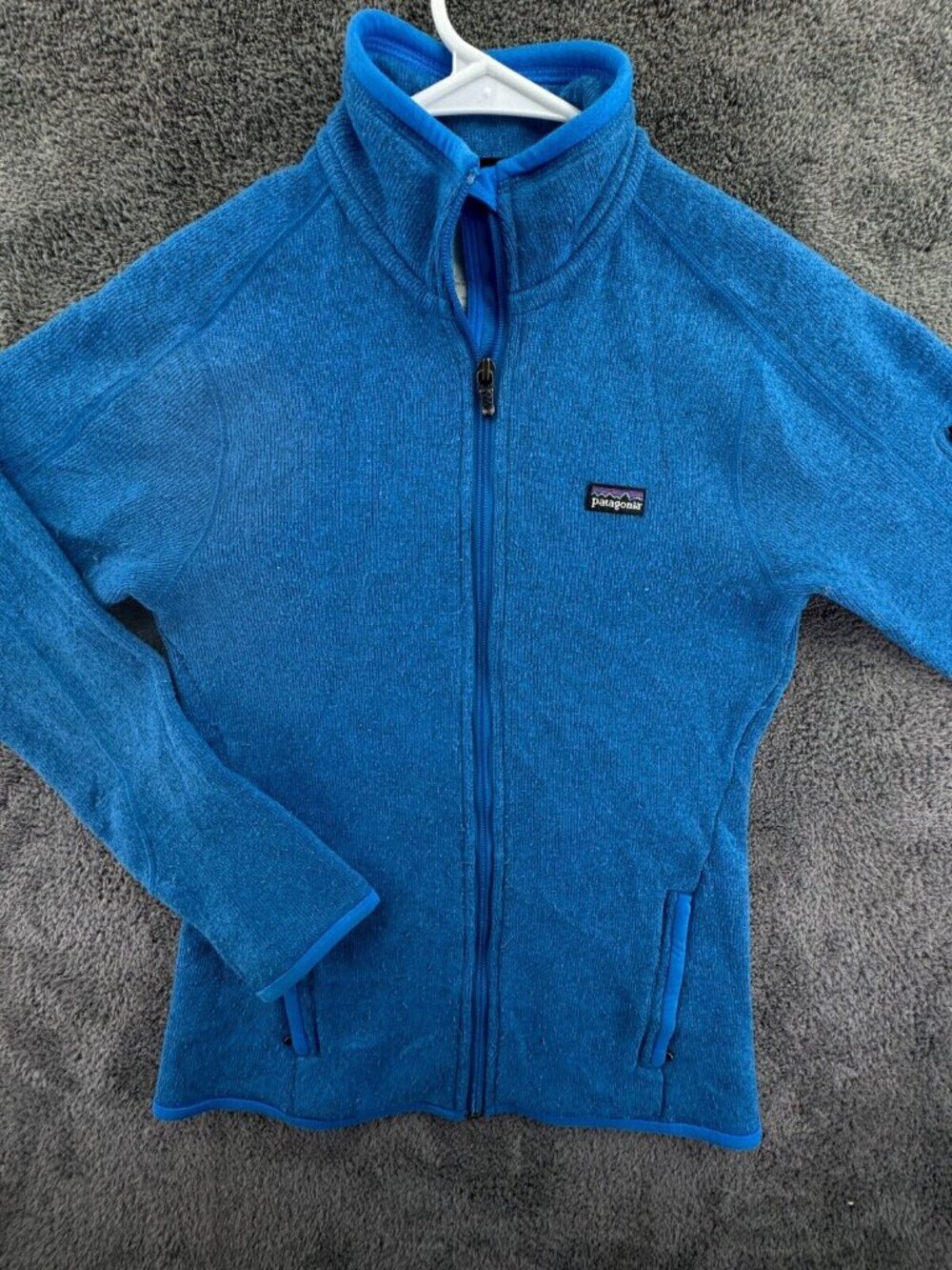 Patagonia Adult Women Jacket XS Blue Full Zip Fleece Outdoors Zip Pockets, Logo